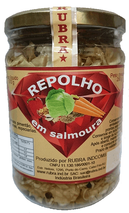 repolho com cenouraem salmoura - conservas de legumes rubra indcoms